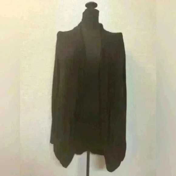 Twisted Womens Black Grey‎ Animal Print Cinch Pocket Stretch Cardigan 14 - Picture 1 of 10